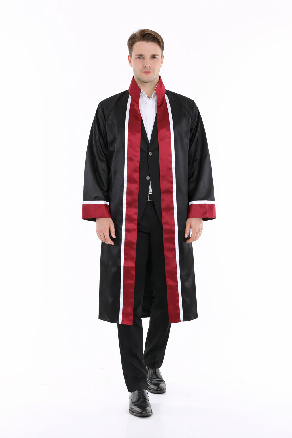 Siyah bordo mezuniyet cübbesi modeli